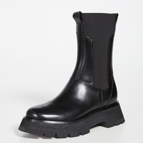 3.1 Phillip Lim - Kate Lug-Sole Leather - Combat Boot - Picture 2 of 11